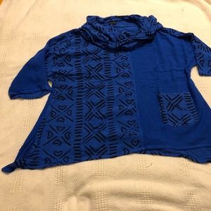 Dairi Fashions Dark Blue Cowl-Neck Blouse